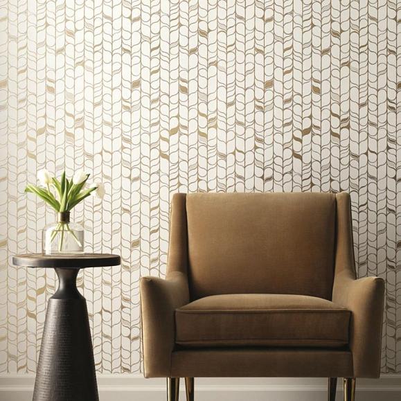 Обои York OS4201 Perfect Petals White/Antique Gold