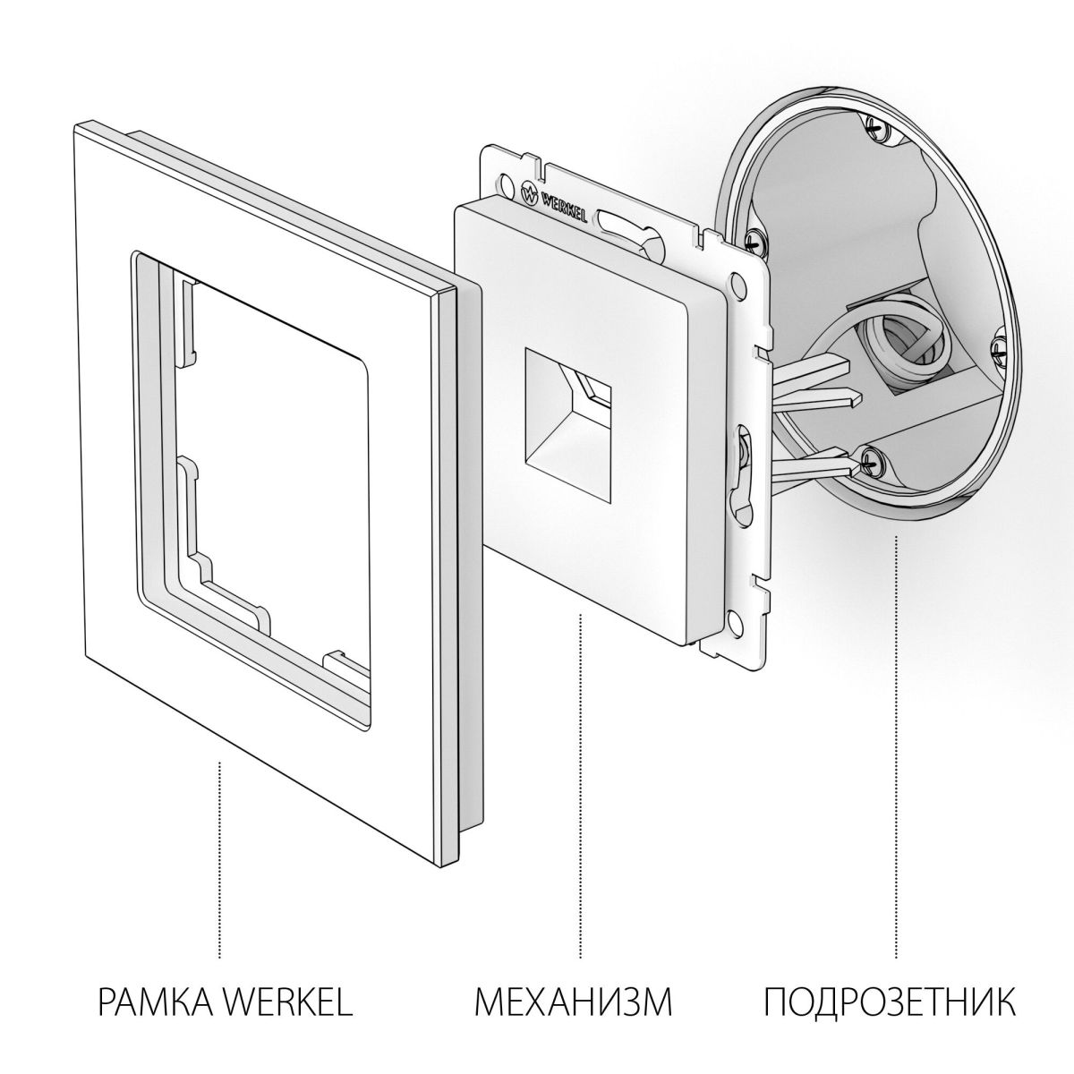Телефонная розетка RJ-11 (черная матовая) Werkel W1182008 4690389164927 a051254