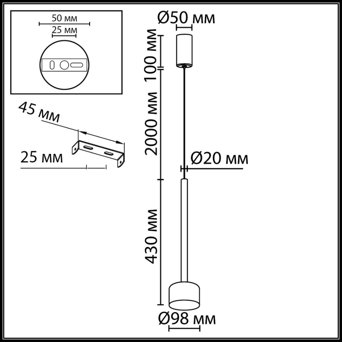 Подвесной светильник Odeon Light Hightech Laslo 7151/10L