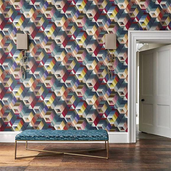 Обои Harlequin 111969 Arccos Cerise/Neptune/Teal