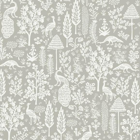 Обои York RP7369 Menagerie Toile Grey & White