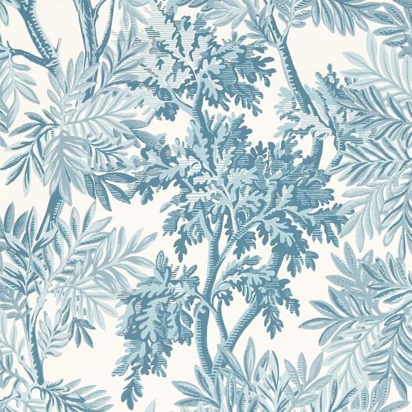 Обои Sanderson DSAB217417 Pottery Blue Tapestry Trees