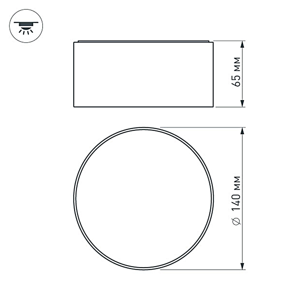Накладной светильник Arlight SP-RONDO-140B-18W Warm White 022903