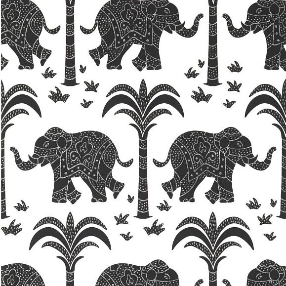 Обои Thibaut T16202 Elephant Black