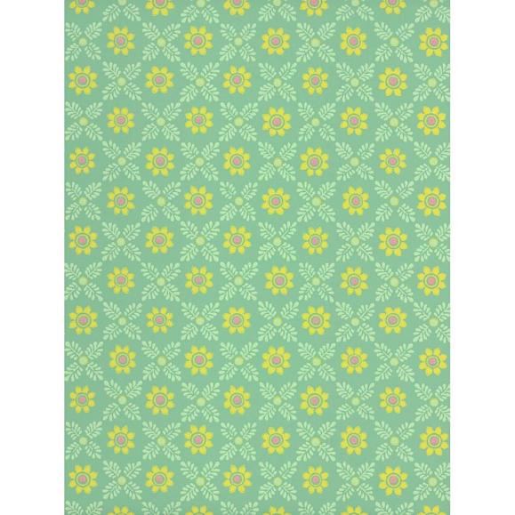 Обои Little Greene 0267DIGREEN Ditsy Block Green Verditer