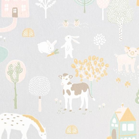 Обои Majvillan 127-01 My Farm Soft Grey
