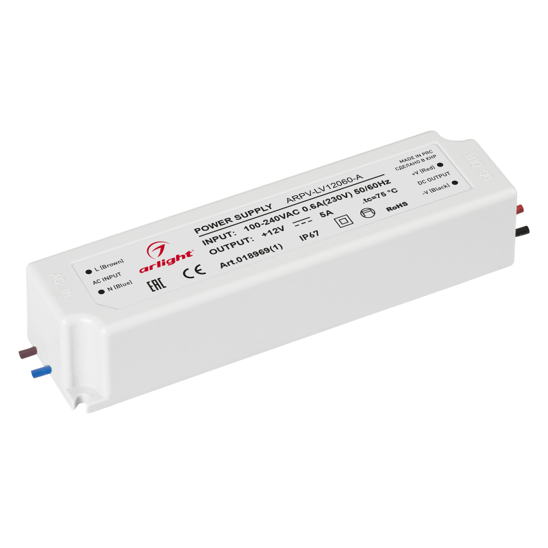 Блок питания Arlight ARPV-LV12060-A (12V, 5.0A, 60W) 018969(1)
