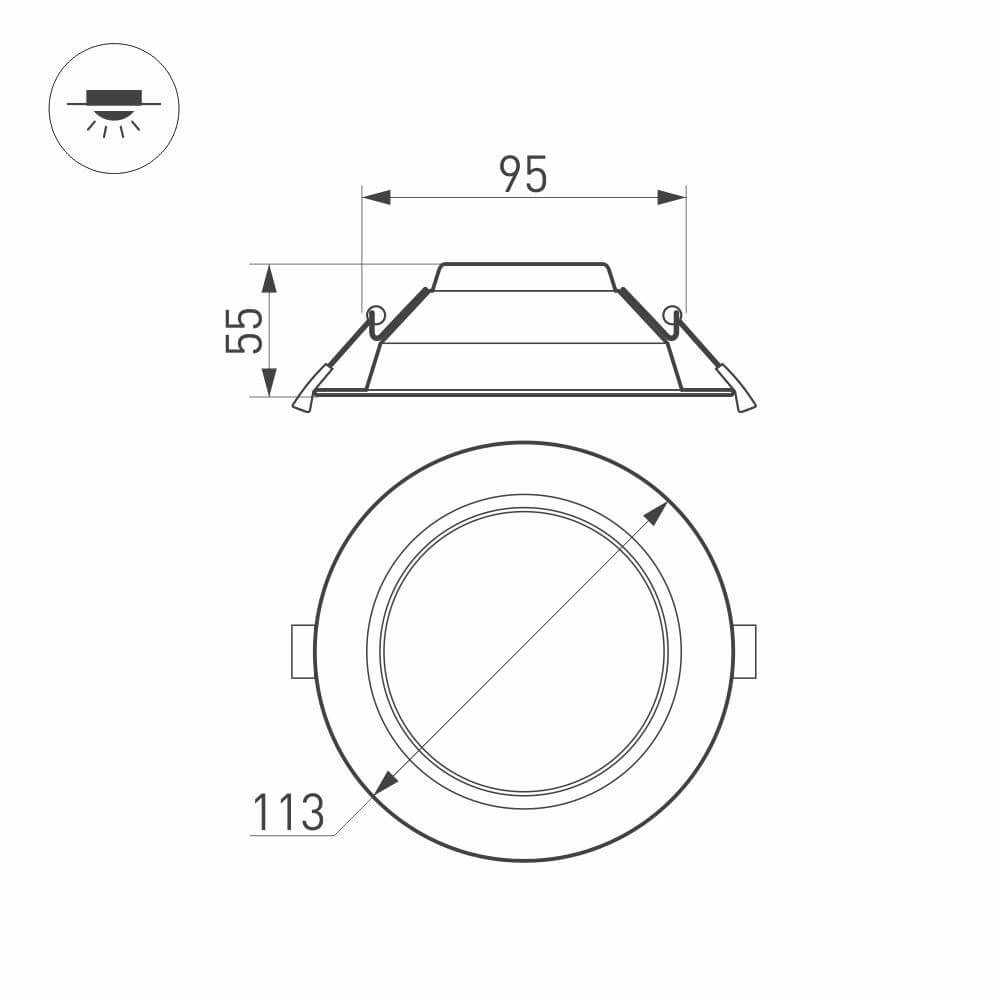 Встраиваемый светильник Arlight IM-Cyclone-R115-10W White6000 023196(2)