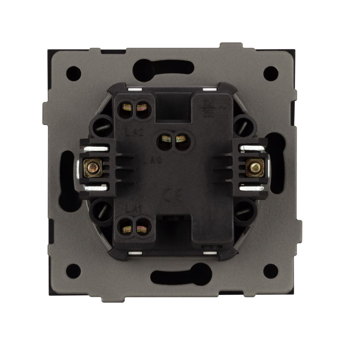 Механизм выключателя одноклавишный проходной Arlight SWT-TENDO-MKP1-PL-BK (230V, 10A) 054041