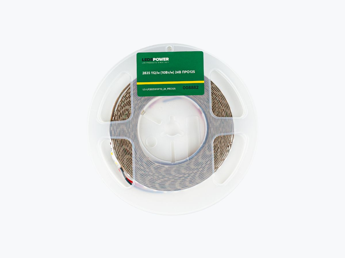 Светодиодная лента LEDS POWER 2835 112/м (10Вт/м) 24В теплая, серия ПРО125 008882
