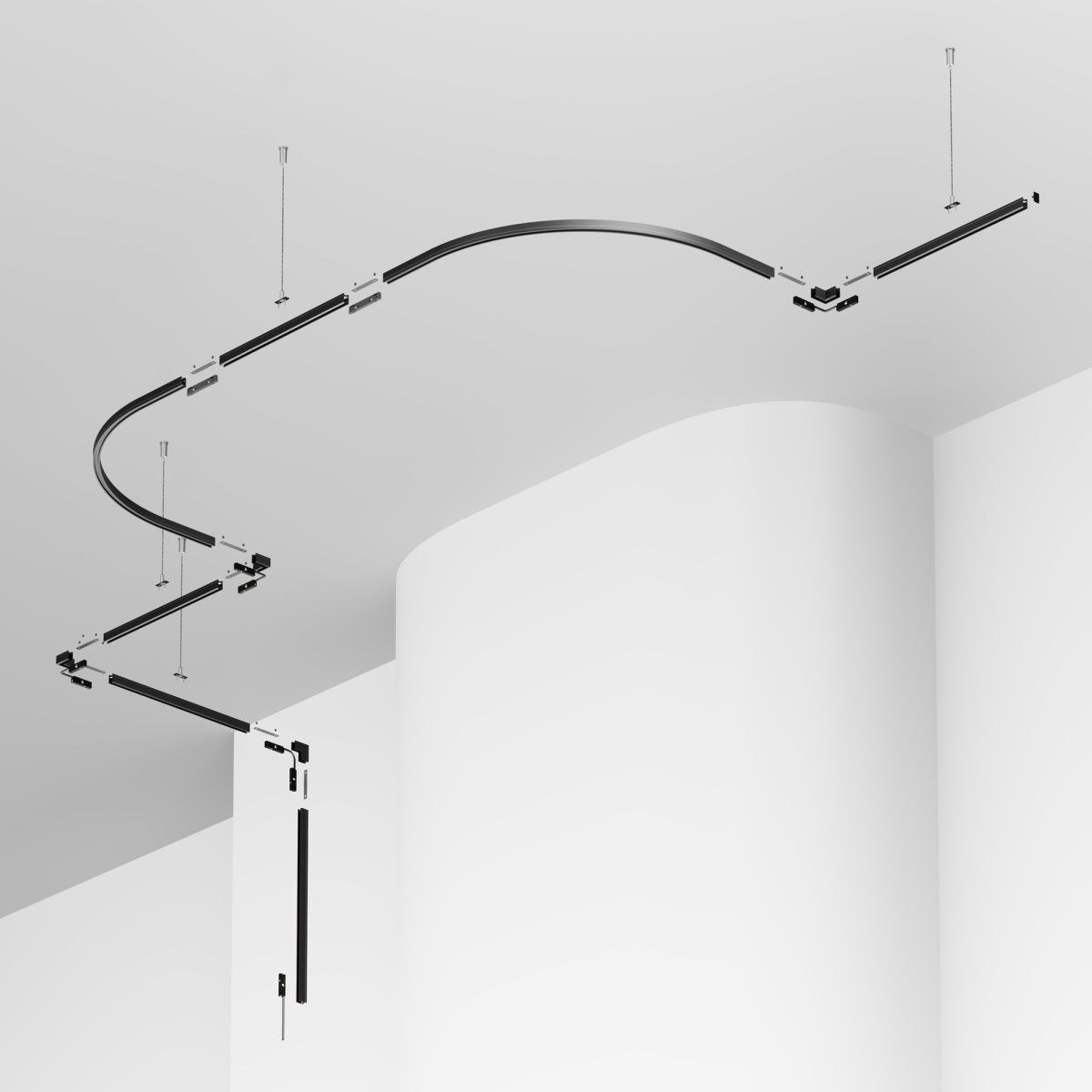 Шинопровод магнитный накладной/подвесной Maytoni Technical Busbar trunkings Levity TRX184-111B-1