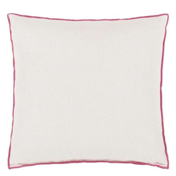 Подушка CCDG1476, Brera Lino, Alabaster with Fuchsia overlocked edge, Designers Guild 43 x 43см