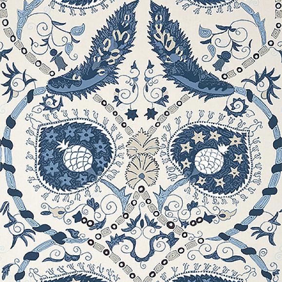 Обои Thibaut T13218 Lewis Blue and Beige