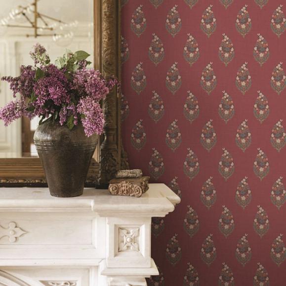 Обои York RF7475 Paisley Burgundy
