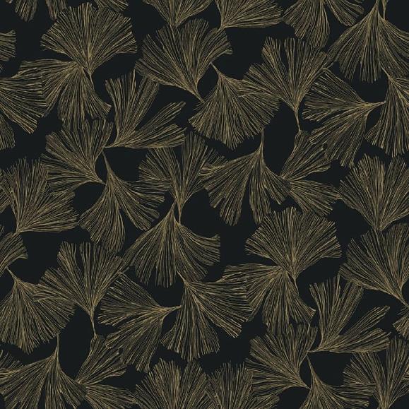 Обои York DD3742 Ginkgo Toss Black