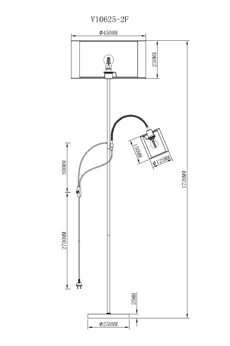 Торшер Moderli Room V10625-2F