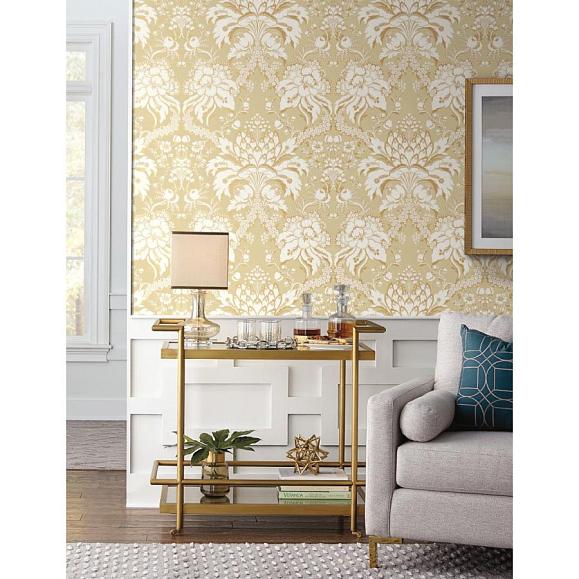 Обои York DM4953 French Artichoke Damask Yellow