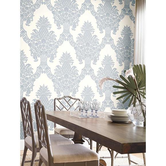 Обои York DM4974 Pineapple Periwinkle/White