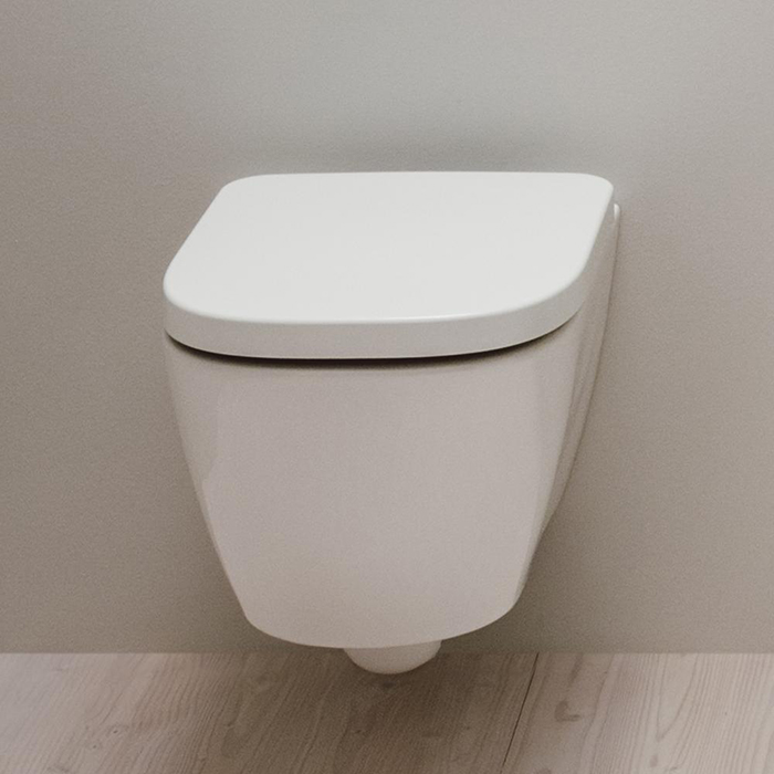 Laufen Meda Унитаз 54x36x35.5см., подвесной, безободковый, смыв Tornado, с сиденьем микролифт, цвет: белый глянцевый