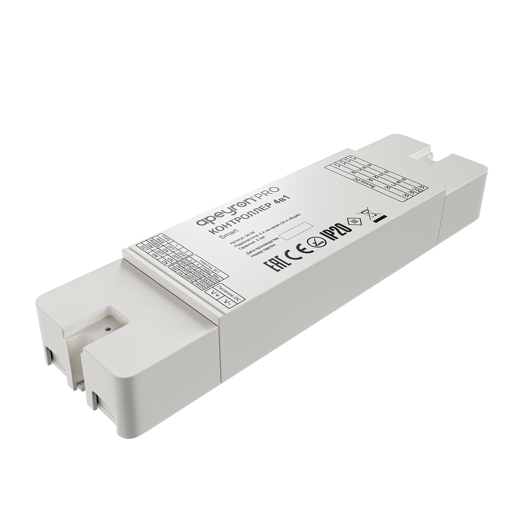 Контроллер 4в1 + Tuya 12В/24В 288Вт/576Вт 6А IP20 24GHz Apeyron 04-94