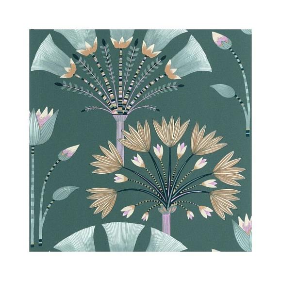 Обои Caselio 105277120 Majestic Vert emeraude violet dore