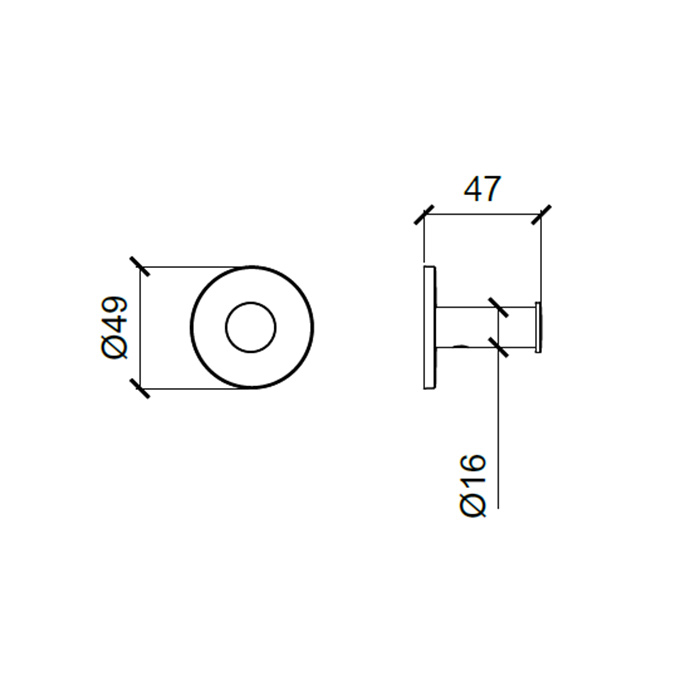 Almar Крючок 4.9x4.7см, цвет: черный металл брашированный PVD