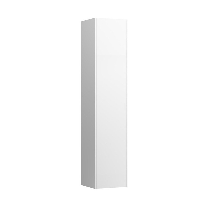Laufen Base высокий шкаф 35x33.5x165см., 1 дверца, DX, 1 фиксированная полка, 4 стеклянные полки, дизайн совпадает с комбинированными раковинами, цвет: белый глянцевый