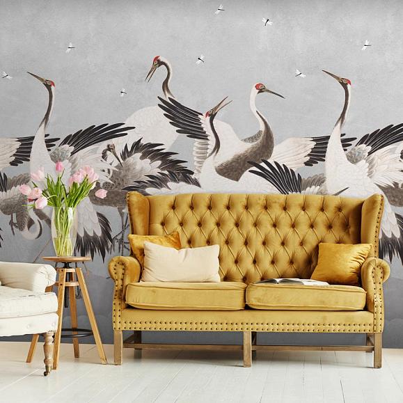 Панно Hygge Wall H11402 Dancing Cranes Grey