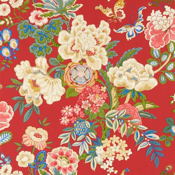Обои Sanderson DWAW217119 Cinnabar Red Emperor Peony