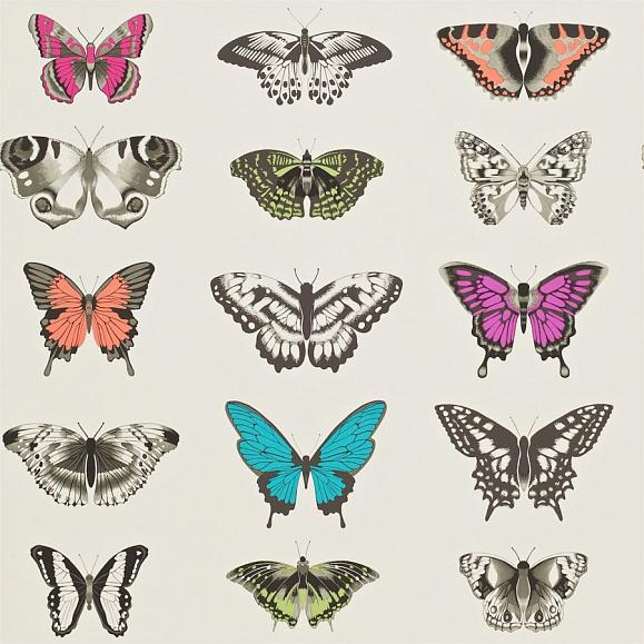 Обои Harlequin 111079 Papilio flamingo/papaya/olive