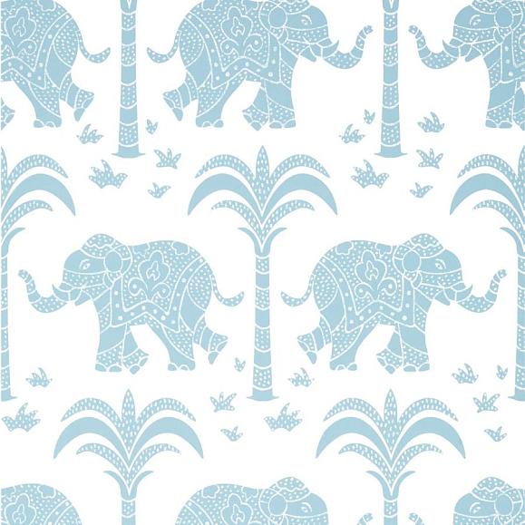 Обои Thibaut T16204 Elephant French Blue
