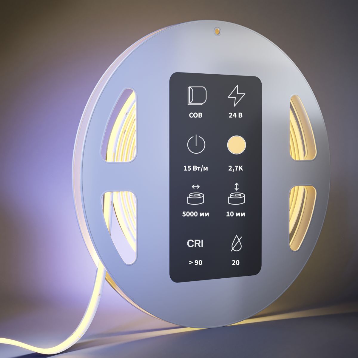 Светодиодная лента Maytoni Ultra 24В COB 15Вт/м 2700K 5м IP20 201223