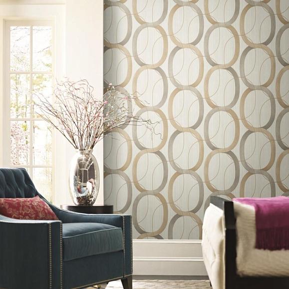 Обои York OS4212 Interlock Dark Taupe