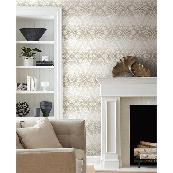 Обои York DM4933 Tudor Diamond Damask Linen