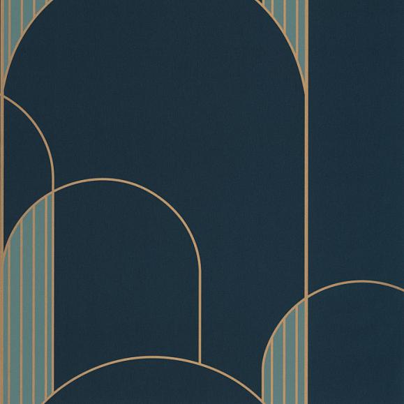 Обои Caselio LBY102116027 High Walls Bleu Petrole Dore