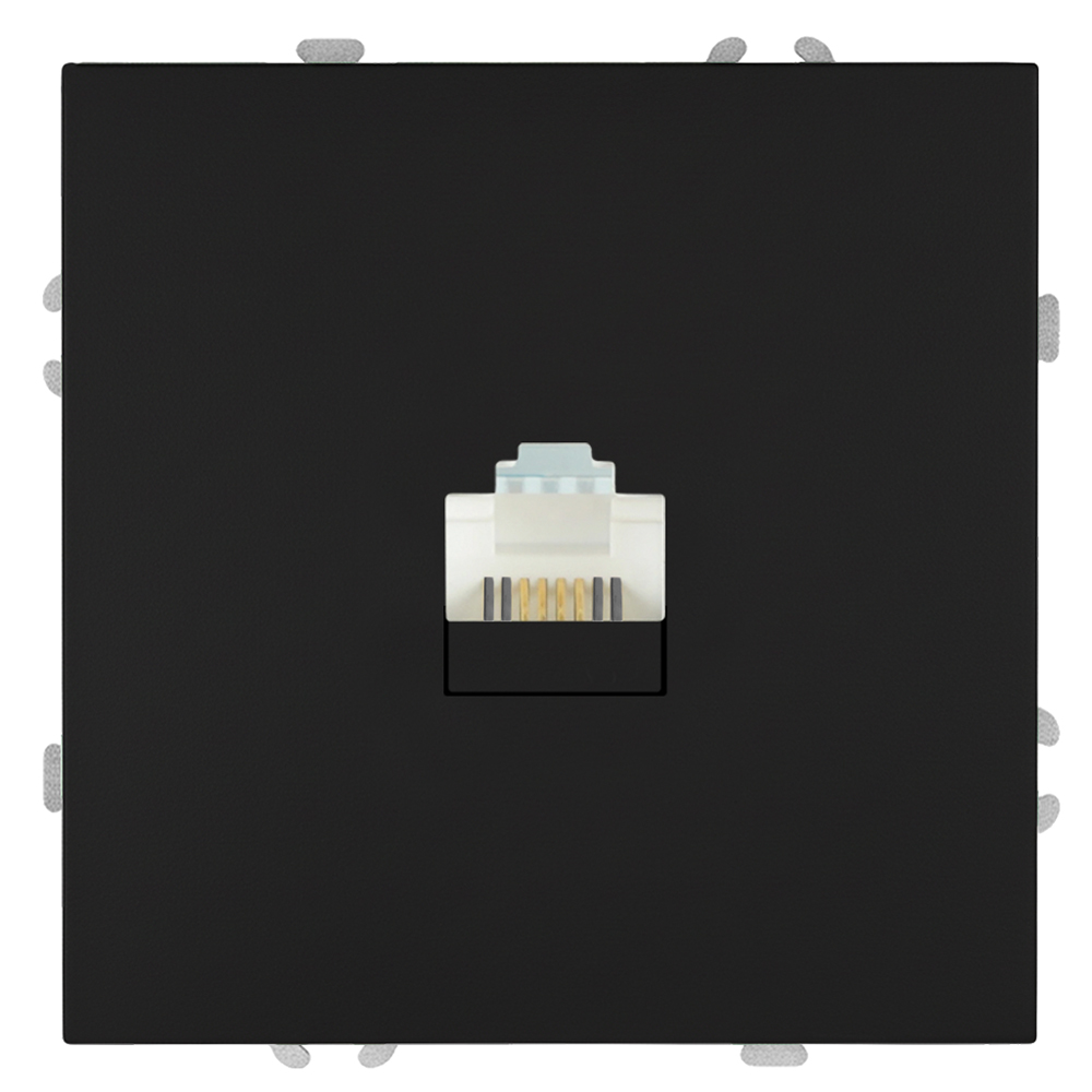 Розетка телефонная 1-местная RJ11 (механизм) Stekker Эмили RST00-5121-05 черный уголь soft touch 50831