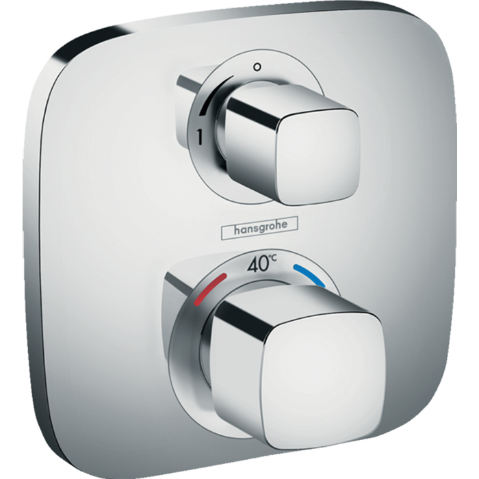 Hansgrohe Ecostat E Смеситель термостатический с запорным вентилем, 1 источник, внешняя часть, цвет: хром