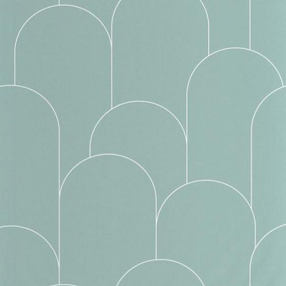 Обои Caselio 105287000 Ornament Vert d eau blanc