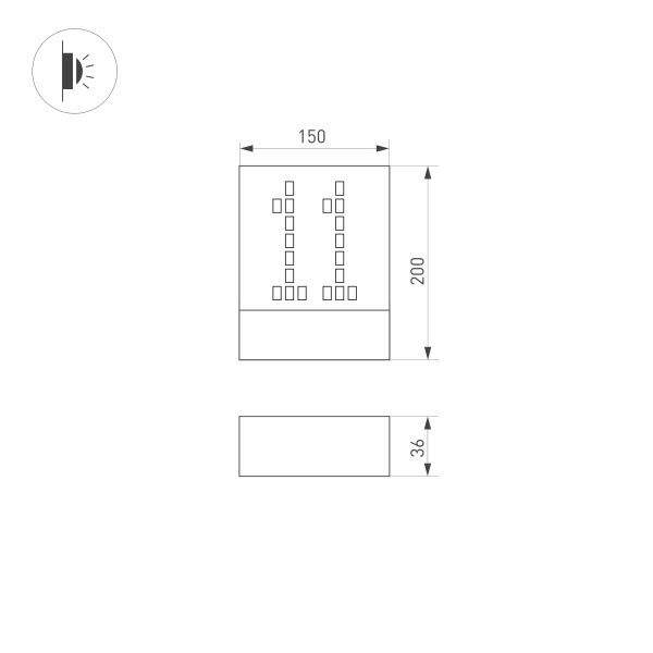 Уличный настенный светильник Arlight LGD-Sign-Wall-S150x200-3W Warm3000 030022
