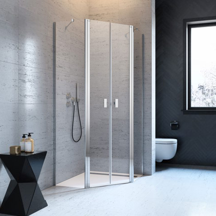 Radaway Nes Боковые стенки 90+90см, стекло прозрачное, покрытие Easy Clean, профиль: хром