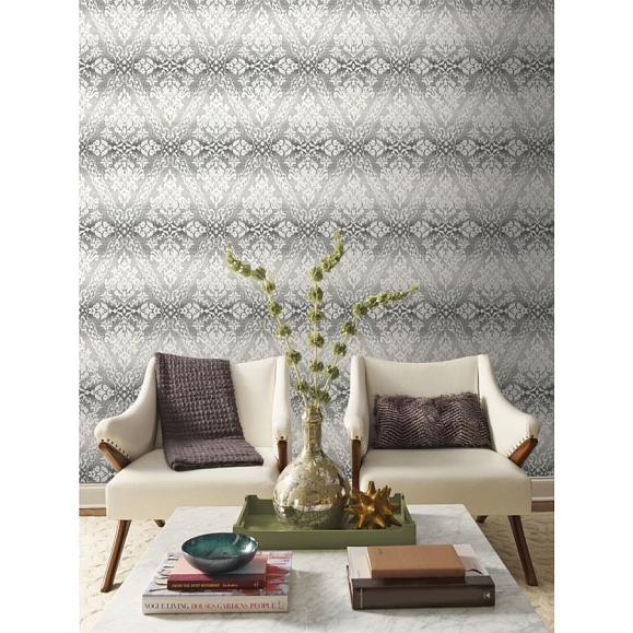 Обои York DM4931 Tudor Diamond Damask Black