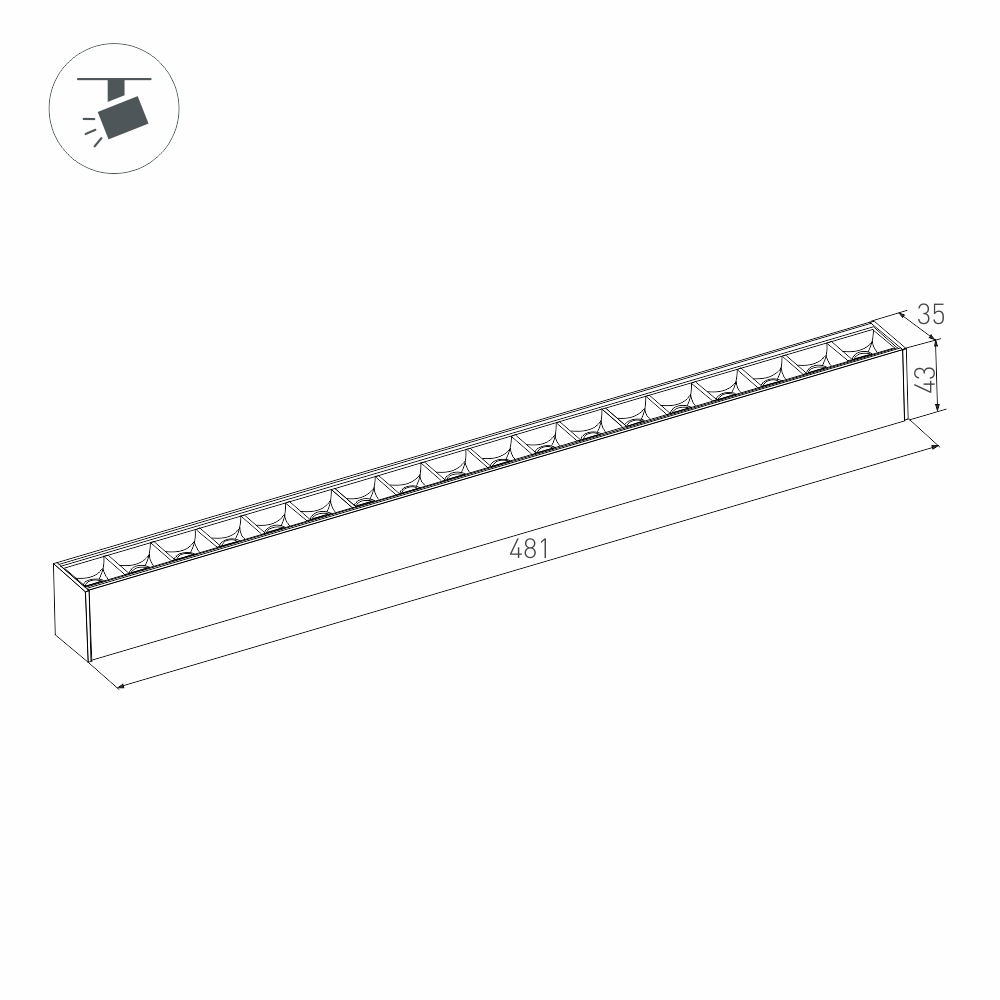 Трековый светодиодный светильник Arlight Mag-Laser-45-L480-27W Day4000 032649