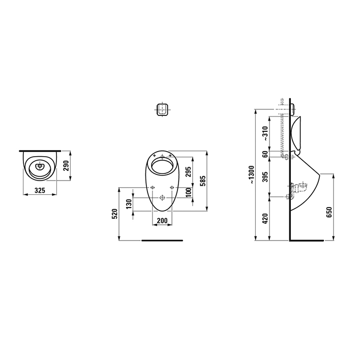 Laufen Alessi One Писуар 32.х29х58.5см, , покрытие LCC, цвет: белый