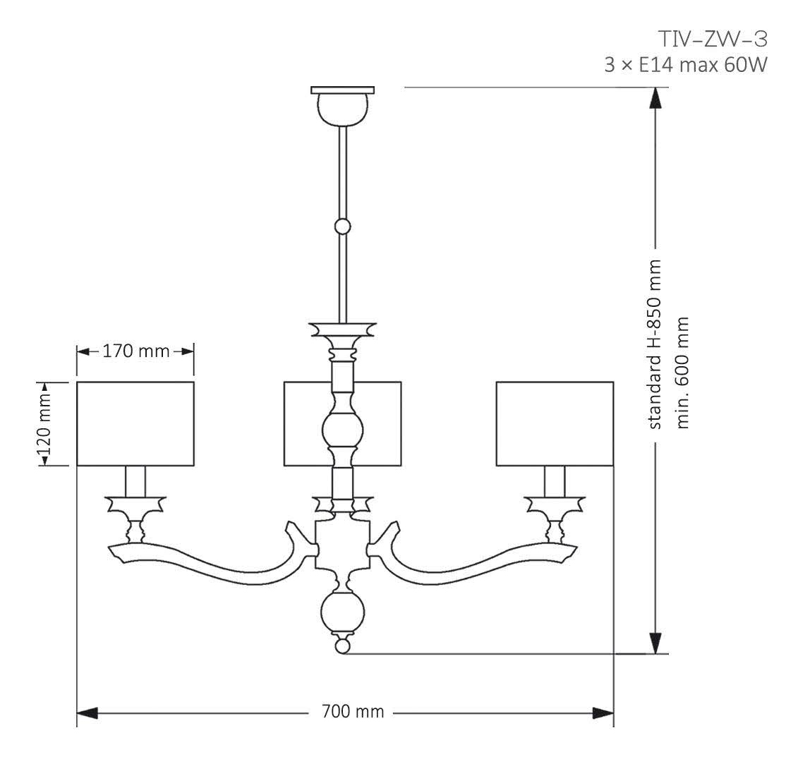 Подвесная люстра Kutek Mood Tivoli TIV-ZW-3 (N)