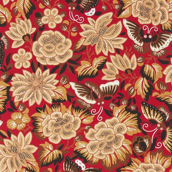 Обои Sanderson DWAW217116 Cinnabar/Ink Black Amara Butterfly