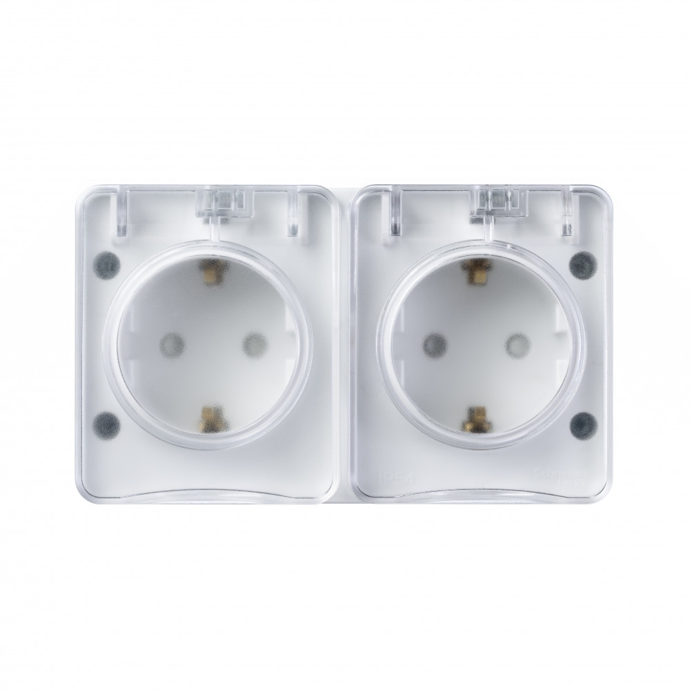 Розетка 2-ая с/з со шт., 16А 250B IP54 Systeme Electric AtlasDesign Profi54 ATN540126