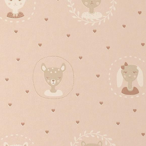 Обои Majvillan 148-01 Hearts Dusty Warm Pink