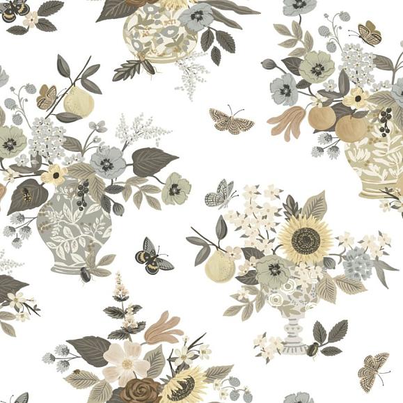 Обои York RF7403 Flower Studies Linen Multi