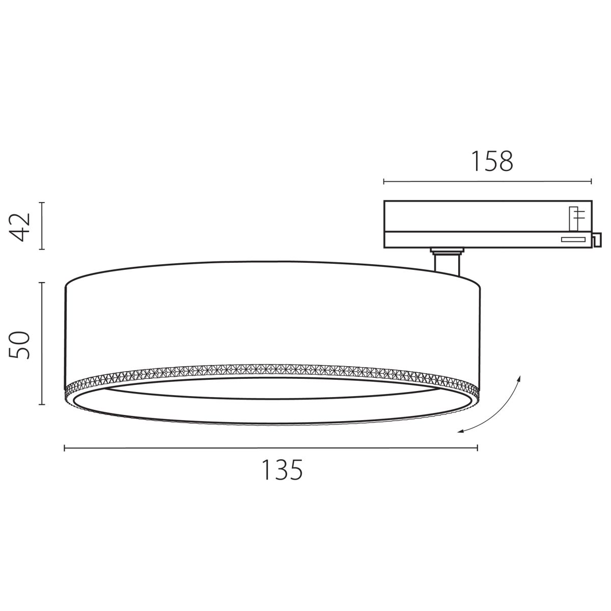 Трековый трехфазный светильник Quattro LED 60G с адаптером Lightstar Alta Pro A5746QT60G