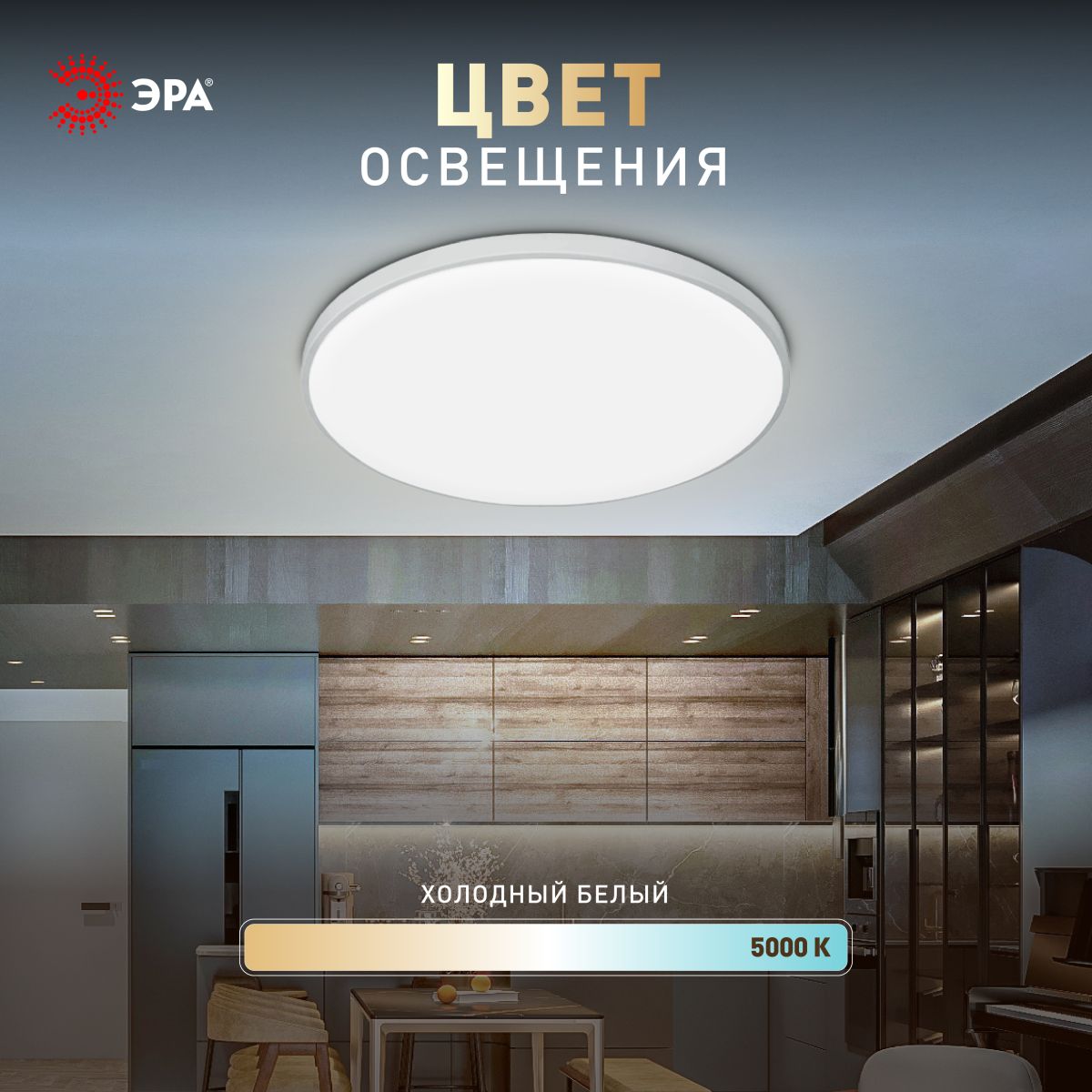 Потолочный светильник Эра Классик без ДУ SPB-6 WH 45W-5K Slim Base